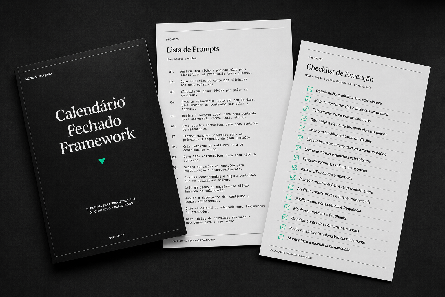 Materiais e ativos entregues no Agenda Cheia