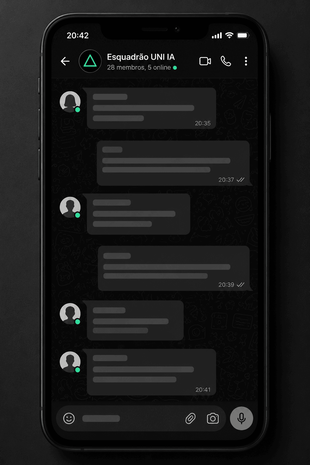 Esquadrão UNI IA — grupo dos formados no WhatsApp para tira-dúvida pós-Workshop